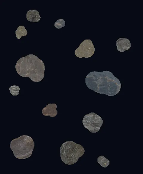 Disc (round) asteroid field