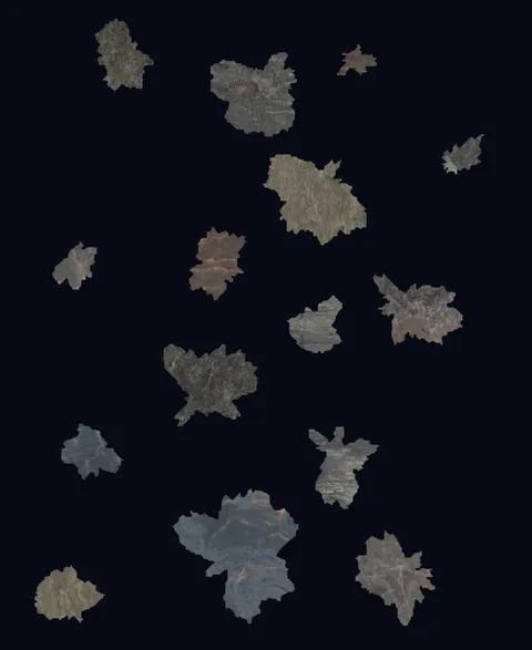 Craggy (fractal) asteroid field